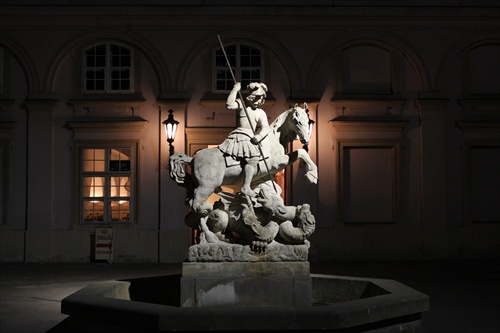 Statue at night