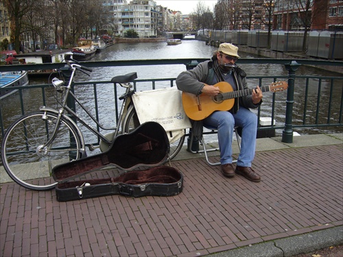Pouličný umelec Amsterdam