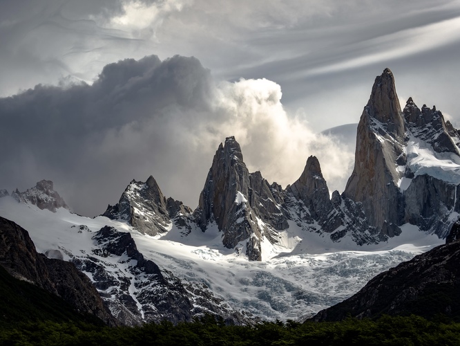 Patagonia in clouds