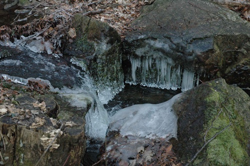 potok v zime