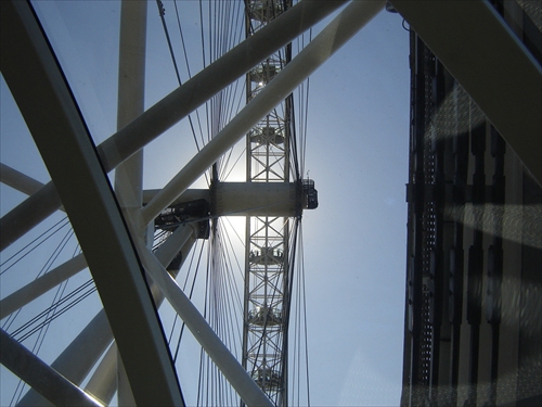 Pod konstrukciou London Eye.