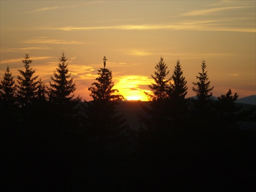 západ slnka v Demänovskej doline