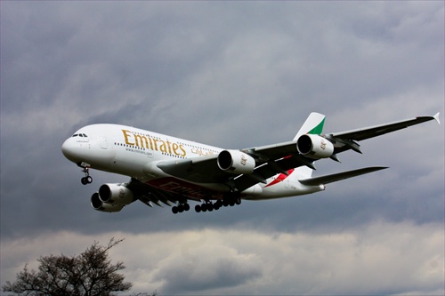 ...Fly Emirates (A380 landing)