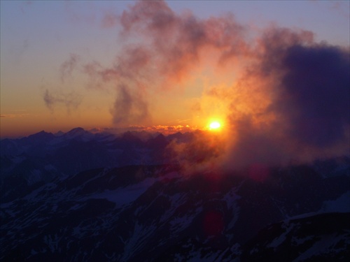 Západ slnka v Alpách