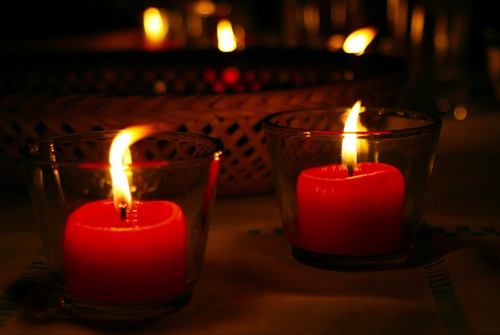 večer pri sviečkach