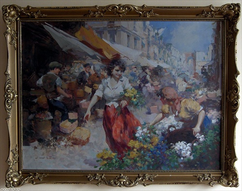 Vizkeleti W. E.: "Na trhu" - olej na plátne (60x80)