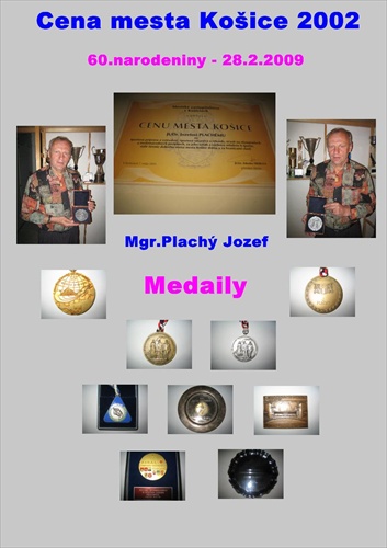 Cena mesta Košice 2002 a medaile.