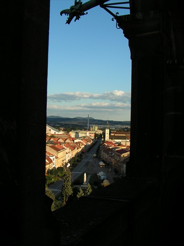 Prešov z okna veže kostola Sv.Mikuláša