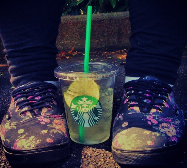 Starbucks and Vans shoes