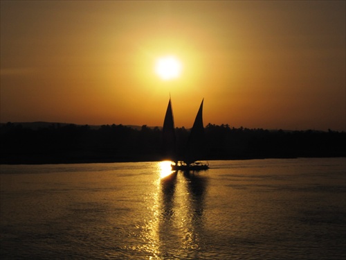 západ slnka na Níle