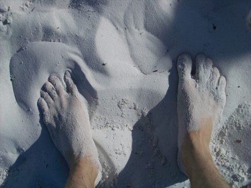 White sand..
