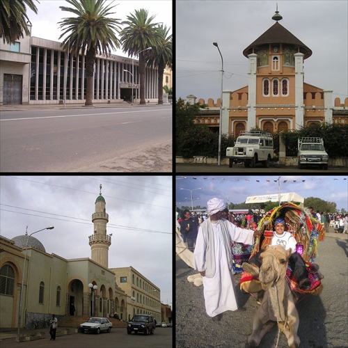 (1191) Eritrea - Asmara - Banka + Katedrála P.Márie + Mešita