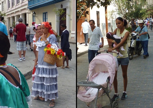 (1246) Ľudia v uliciach Havany