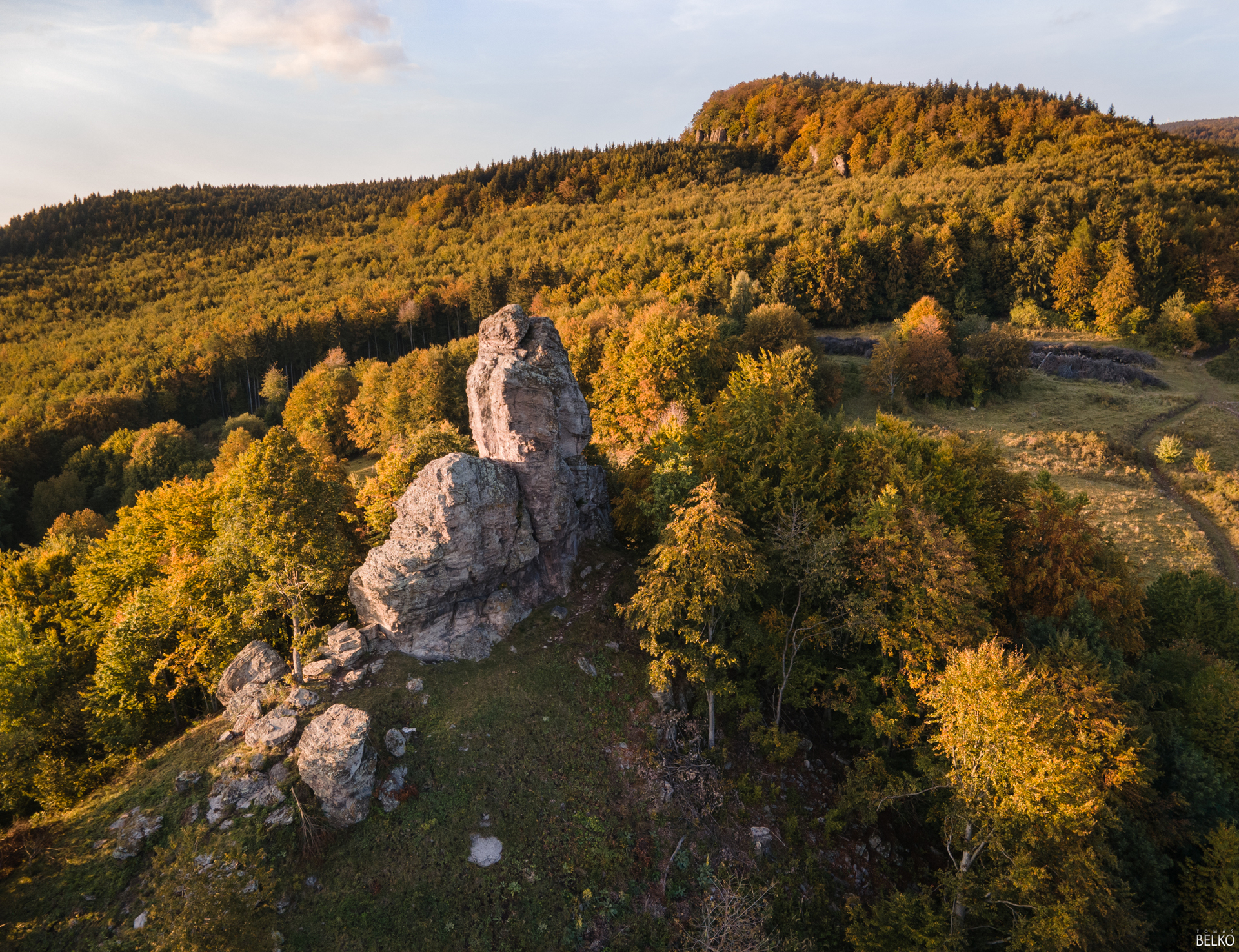 jeseň pri Melichovej skale na Poľane