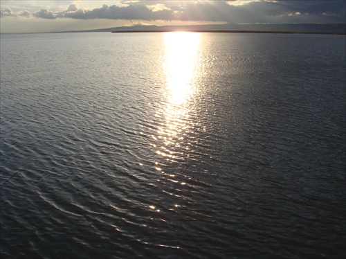 Západ slnka, neziderské jazero