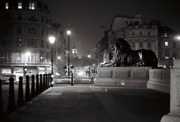 Trafalgar Square v noci 1