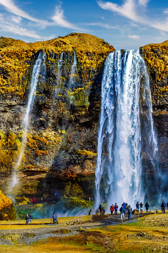 Vodopád Seljalandsfoss, Island