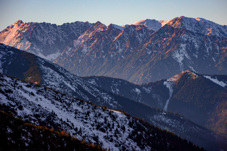 Západ slnka nad Tatrami