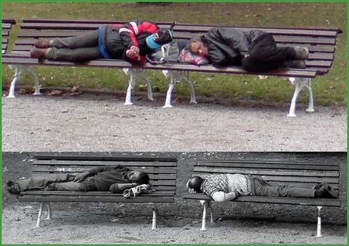 Košický mestský park, ako noclaháreň...!