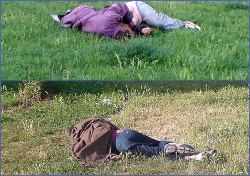 Košický mestský park plný bezdomovcov...!