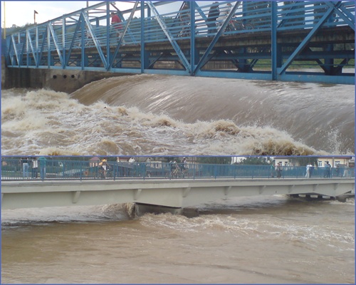 Rozbúrený Hornád v Košiciach