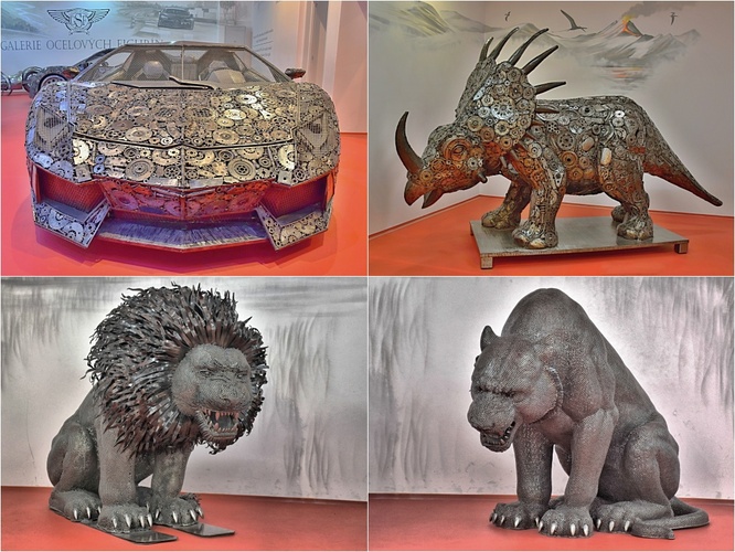 Galéria oceľových figurín