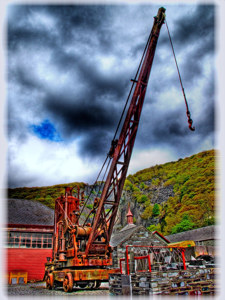 Crane at the National Slate Museum ...HDR