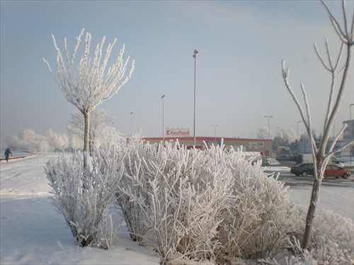 Kaufland v zime