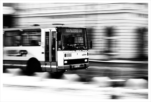 Autobus en mouvement