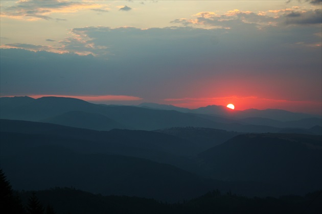 východ slnka na Šachtičkách