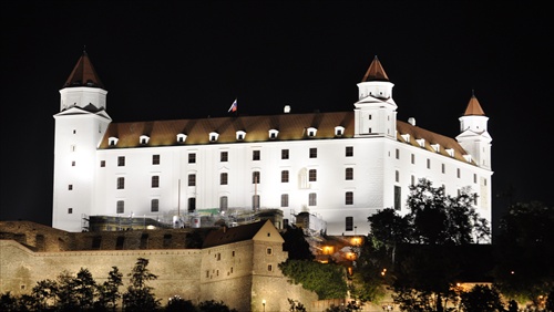 blava castle at night