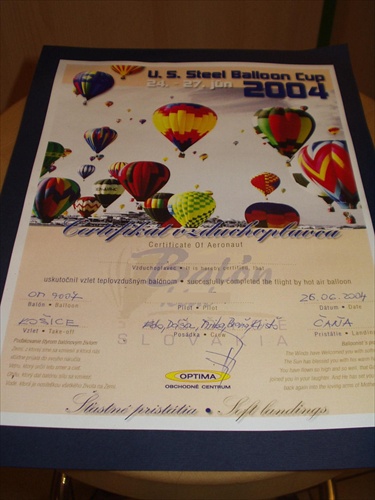 Certifikát vzduchoplavca