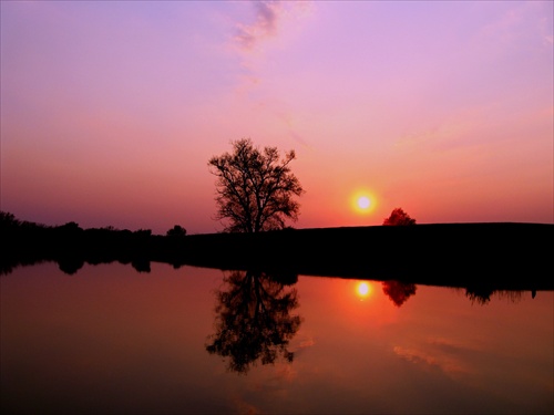 mirrored sunset
