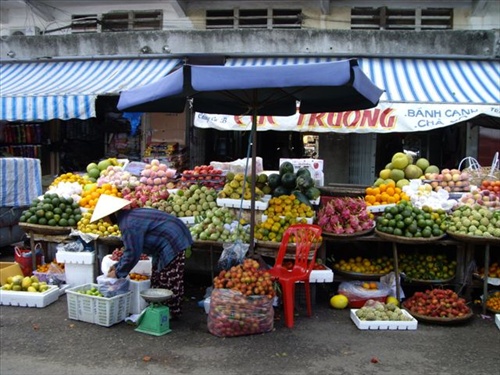 ovocný trh, vietnam