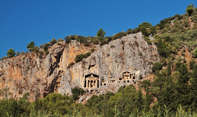 skalné hrobky, Dalyan, Turkey