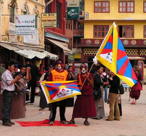 Demonštrácia "Free Tibet" v Kathmandu
