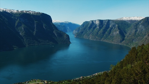 Aurland, výhliadka na fjord
