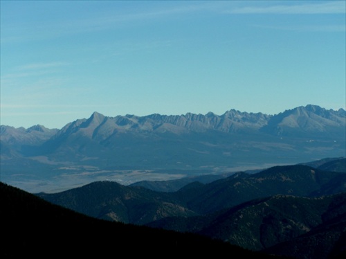 pohľad z Ďumbiera na Vysoké Tatry