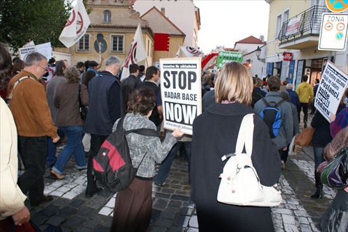 Praha 21. 10. 2008 Demonštrácia proti Radaru v CZ