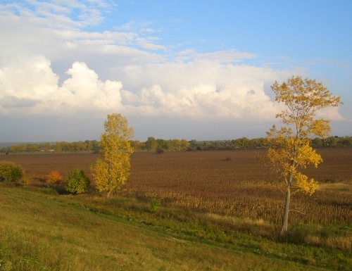 jesenný pohľad z hrádze