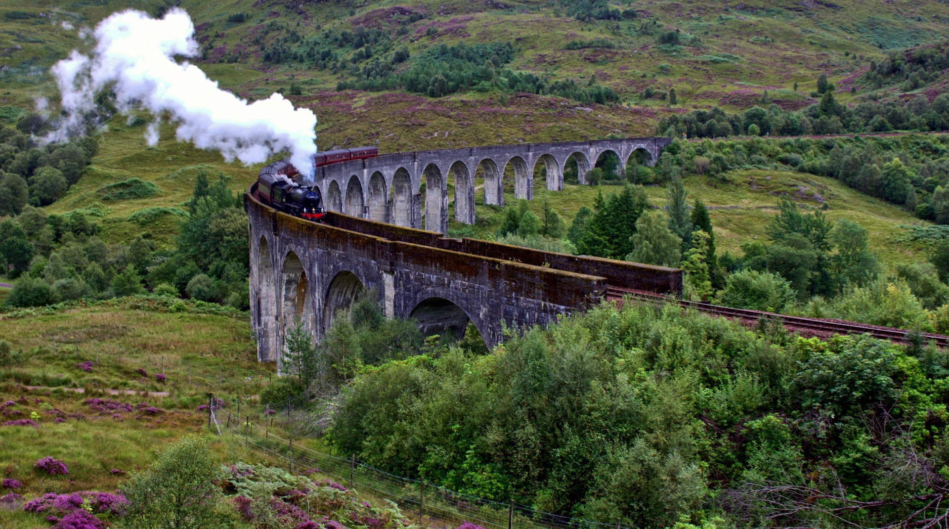 Glenfinnan Viaduct & Jacobite steam train