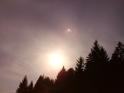 Slnko vykúka spoza Tatranských smrekov