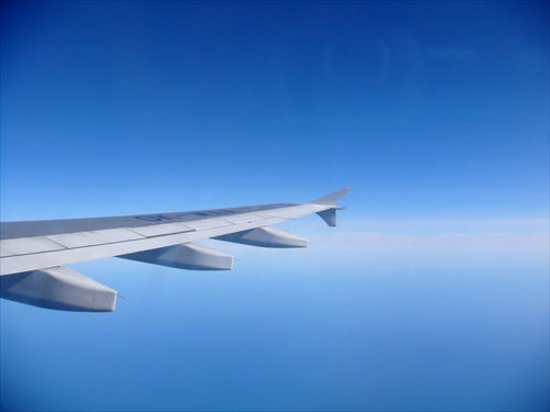 Pohľad z lietadla cestou cez Atlantik