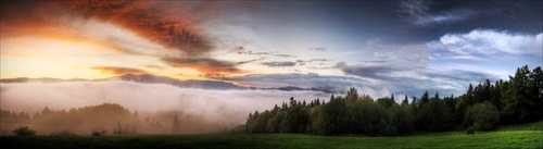 Foggy morning panorama