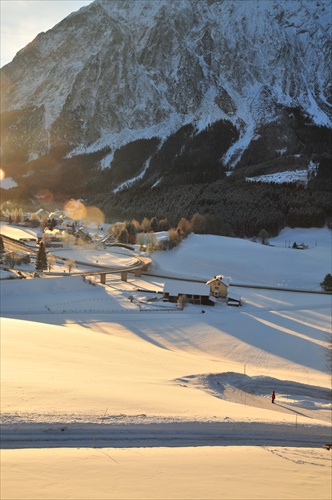 Tauplitz Austria zimné ráno