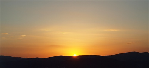 západ slnka nad Košicami