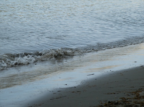 dunajský príboj na pieskovej pláži