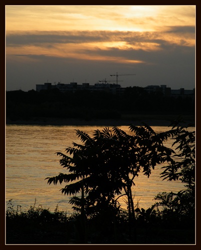 západ slnka na Dunaji
