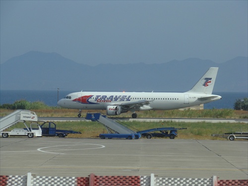 Airbus A320 počas pristávania